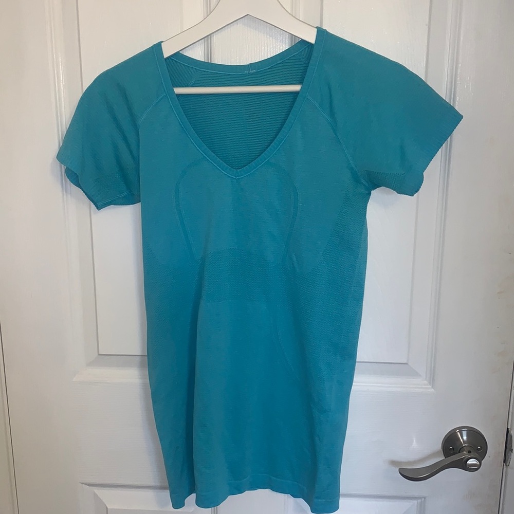 Lululemon Bright Blue Swiftly Tech V-Neck Tee